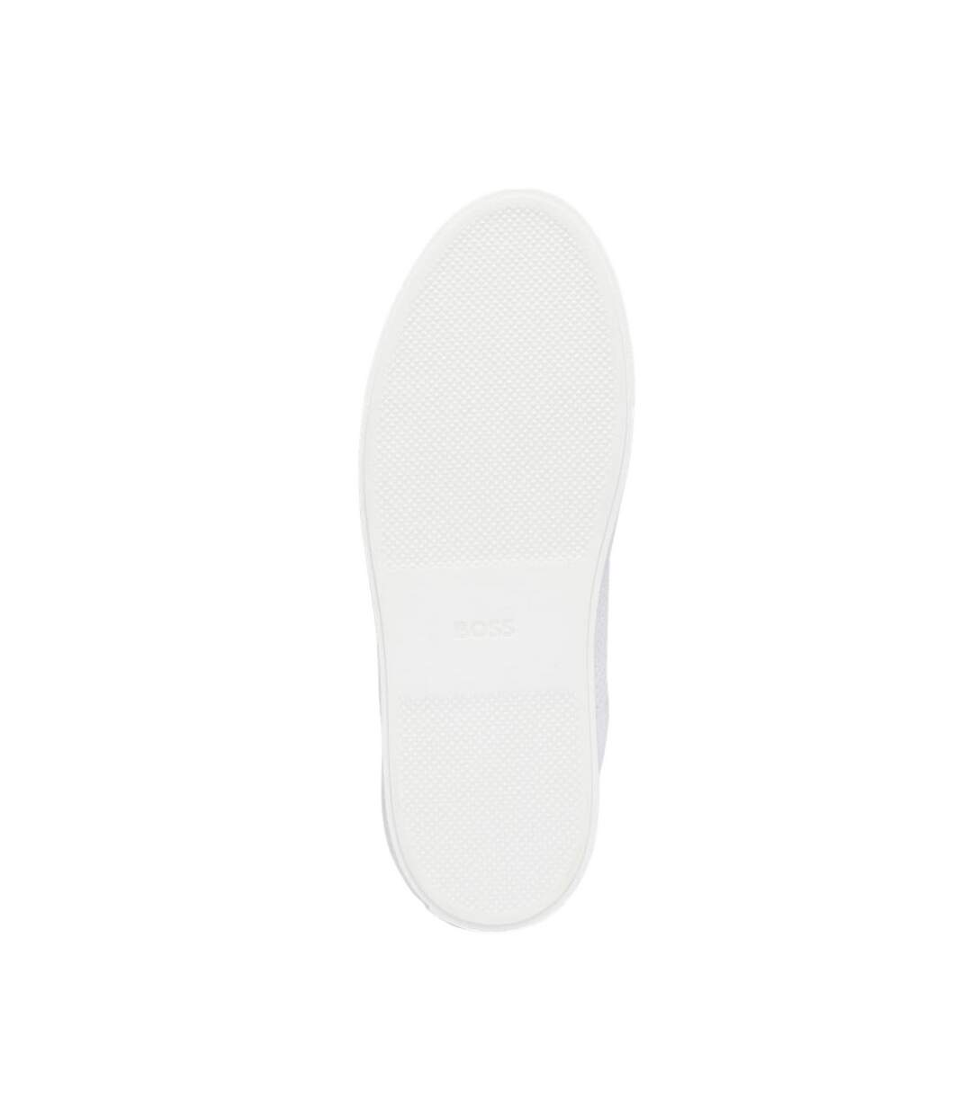 Mens Katie Leather Low Cut Trainers White Boss-4