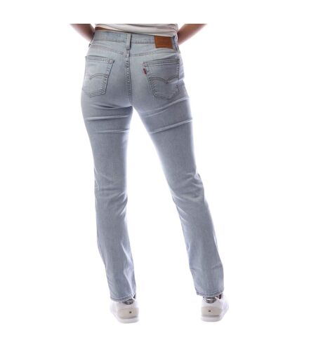 Womens/ladies Denim High Rise Straight Leg Jeans Blue Levis