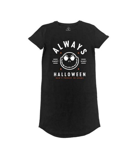 Nightmare Before Christmas Womens/Ladies Always Halloween T-Shirt Dress (Black) - UTHE1247