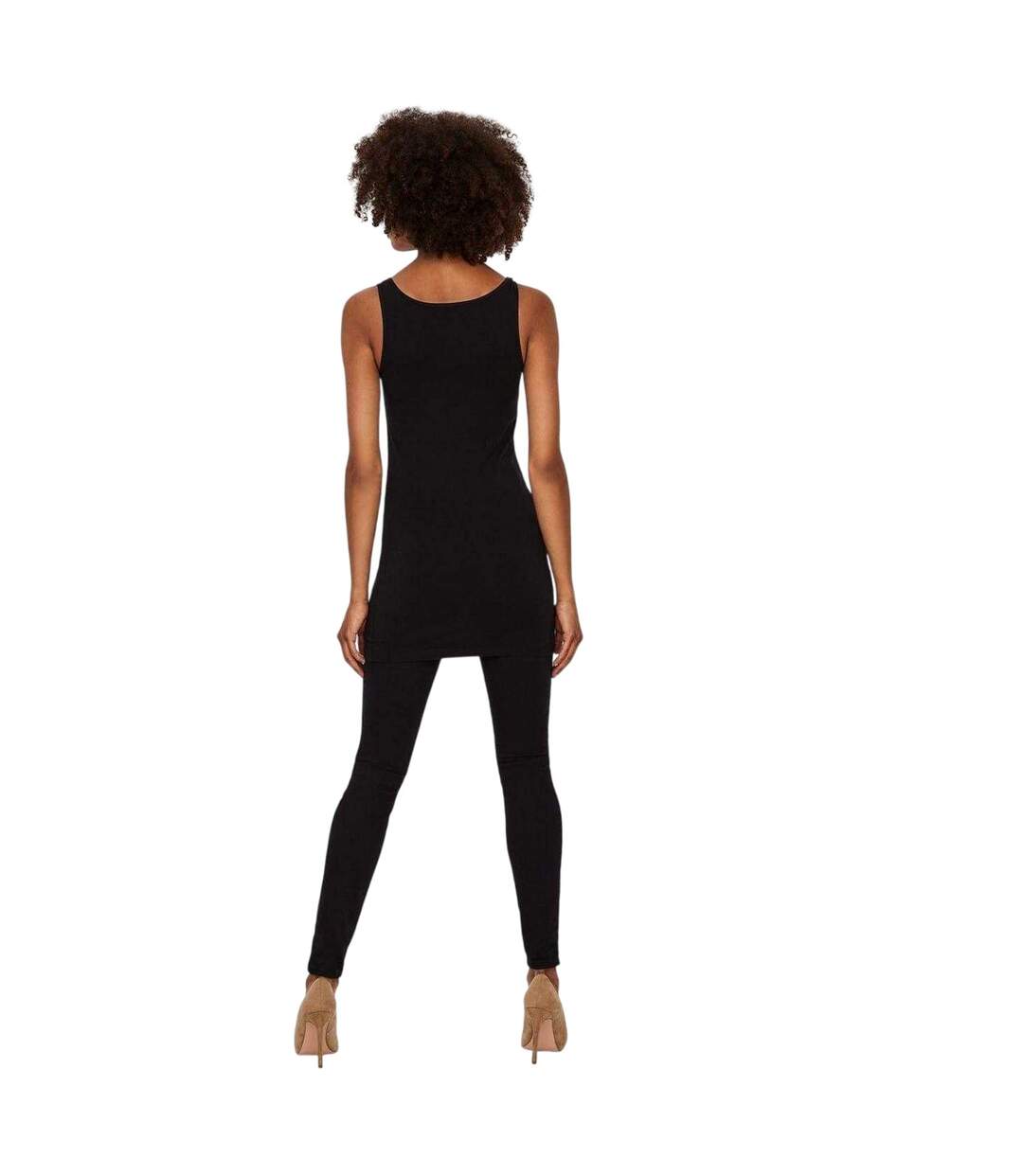 Womens/ladies Cotton Blend Tank Top Black Vero Moda-3