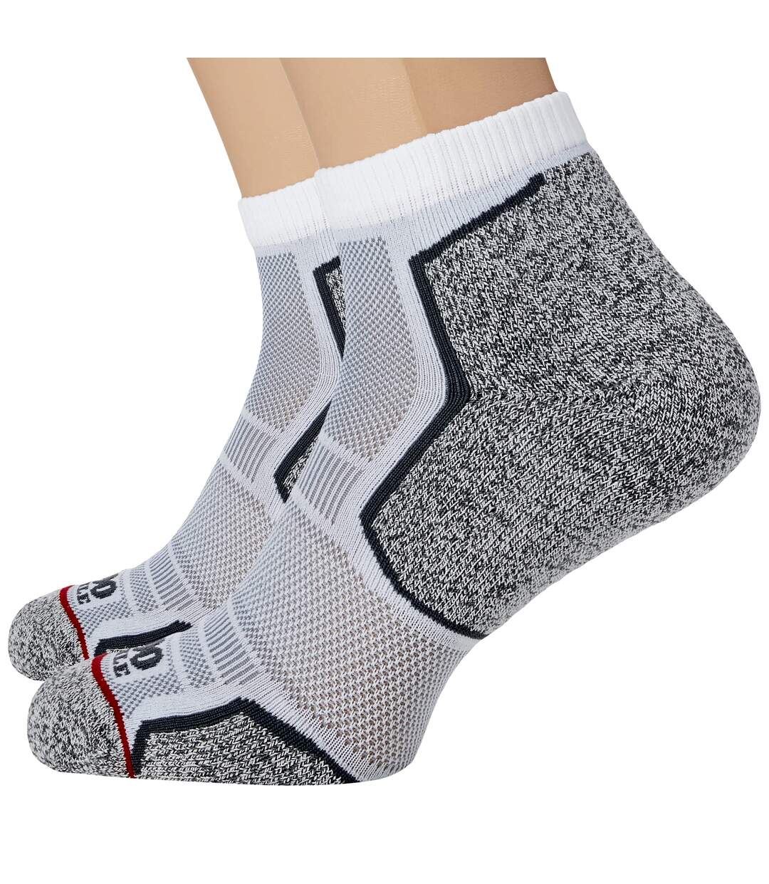 1000 Mile Chaussettes de cheville Run Mens (Blanc / gris) - UTRD890