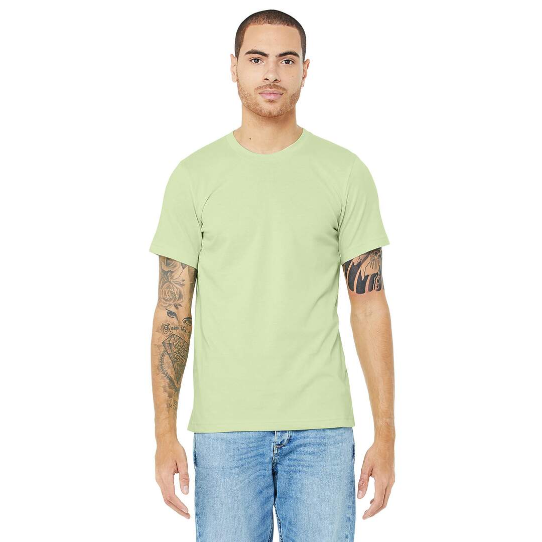 Canvas t-shirt jersey hommes vert chiné Bella + Canvas-1