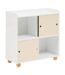 Meuble de rangement enfant 2 portes et 2 niches BOULI - Blanc et beige-1
