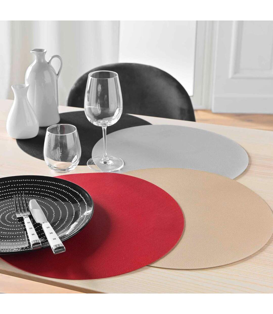 Set de Table Rond Granis 38cm Noir-3