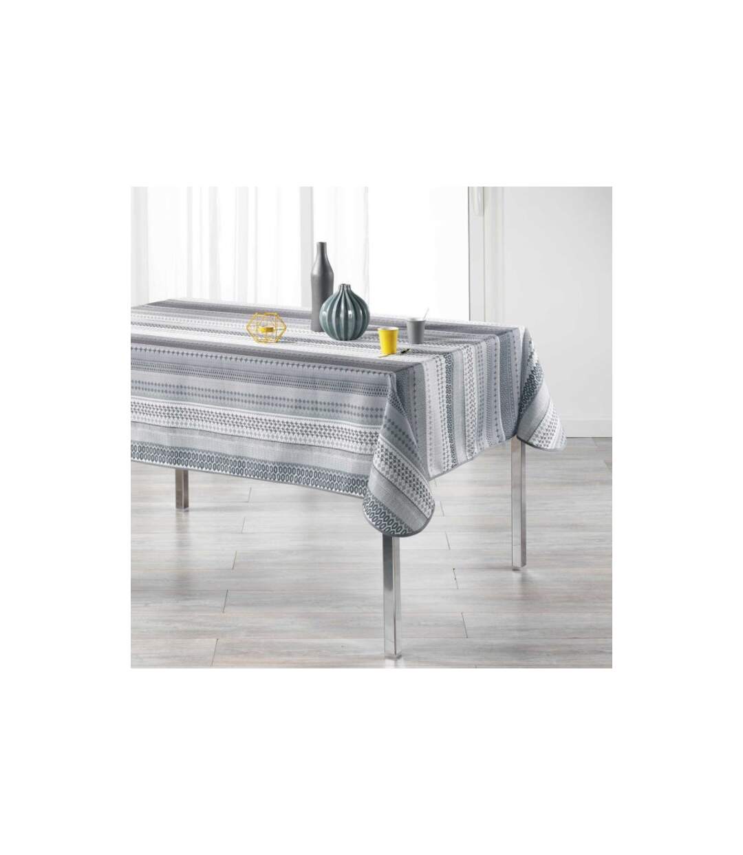 Nappe Rectangulaire Imprimée Chacana 150x240cm Gris-1