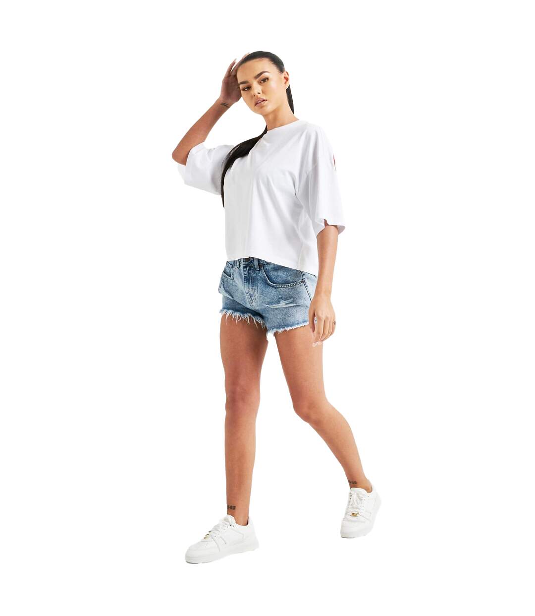 T-shirt court femme blanc SikSilk-3