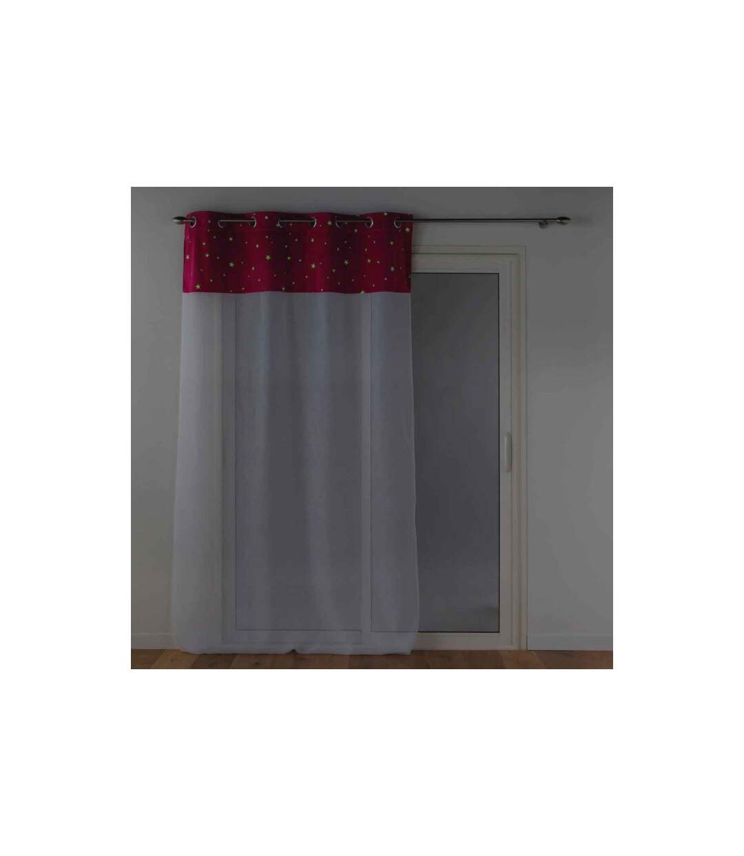 Rideau Voilage Phosphorescent Moonlight 140x240cm Fuchsia-4