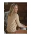 Womens/ladies Cashmere V Neck Jumper Camel WoolOvers-2