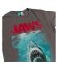 Unisex Adult Movie Poster Distressed T-shirt Charcoal Jaws-3
