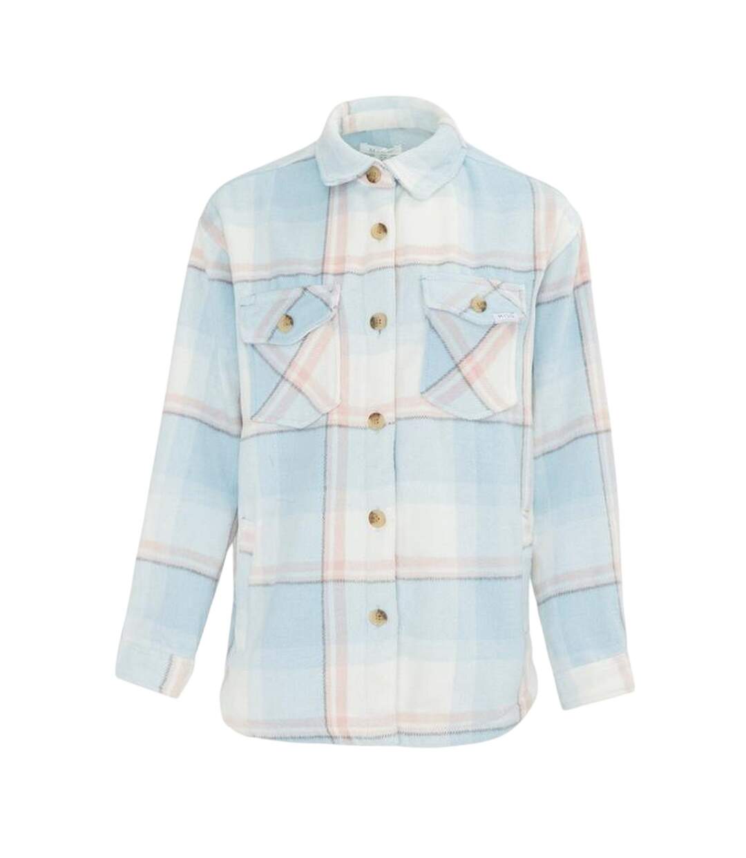 Chemise Motif/style Motif Écossais Femme Bleu Clair Miso-1