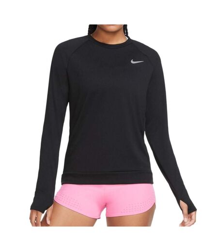 T-Shirt manches longues noir femme nike pacer crew - l