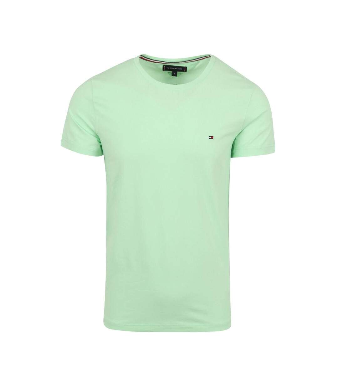 T-shirt vert homme tommy hilfiger stretch slim-1