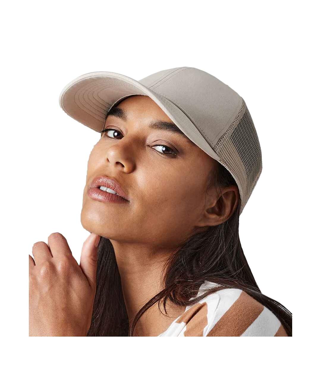 Casquette trucker adulte beige Beechfield-2