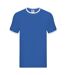 Mens Ringer Contrast T-shirt Royal Blue White Fruit Of The Loom-1