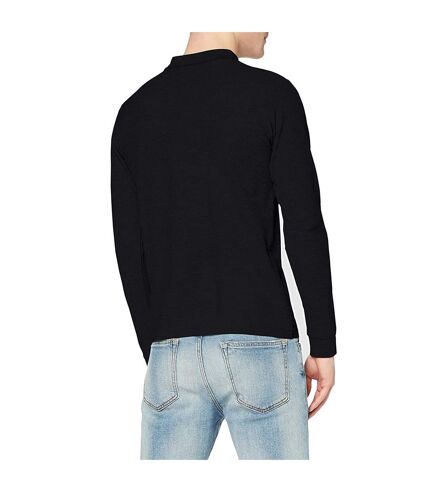 Stedman Mens Long Sleeved Cotton Polo (Black Opal) - UTAB285