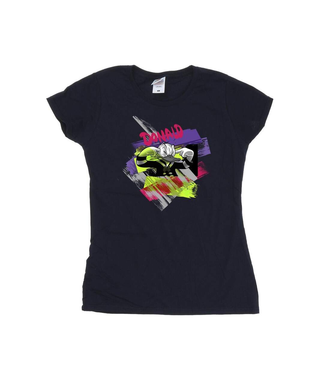 Disney Femme/Les femmes Donald Duck Ear Plug - T-shirt en coton brillant (Bleu marine) - UTBI33407-1