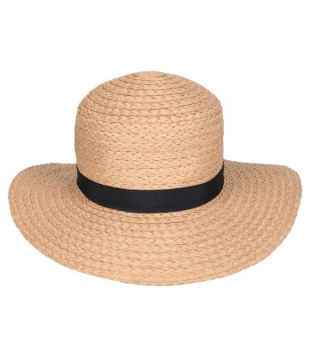 Womens/ladies straw wide brim sun hat beige Mountain Warehouse