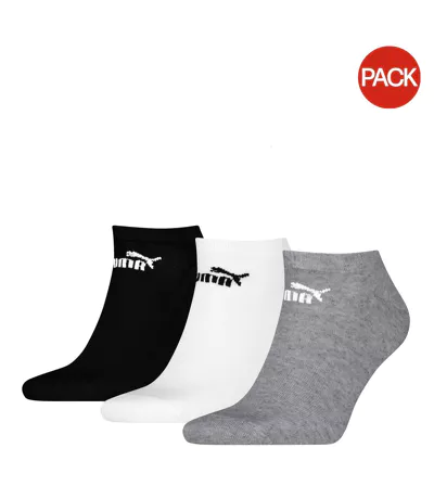 Socquettes Style Logo Adulte Noir Blanc Gris Puma
