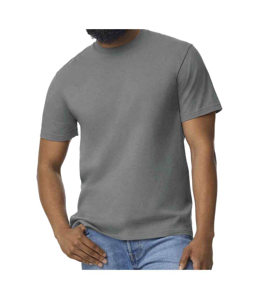 T-shirt homme gris foncé chiné Gildan