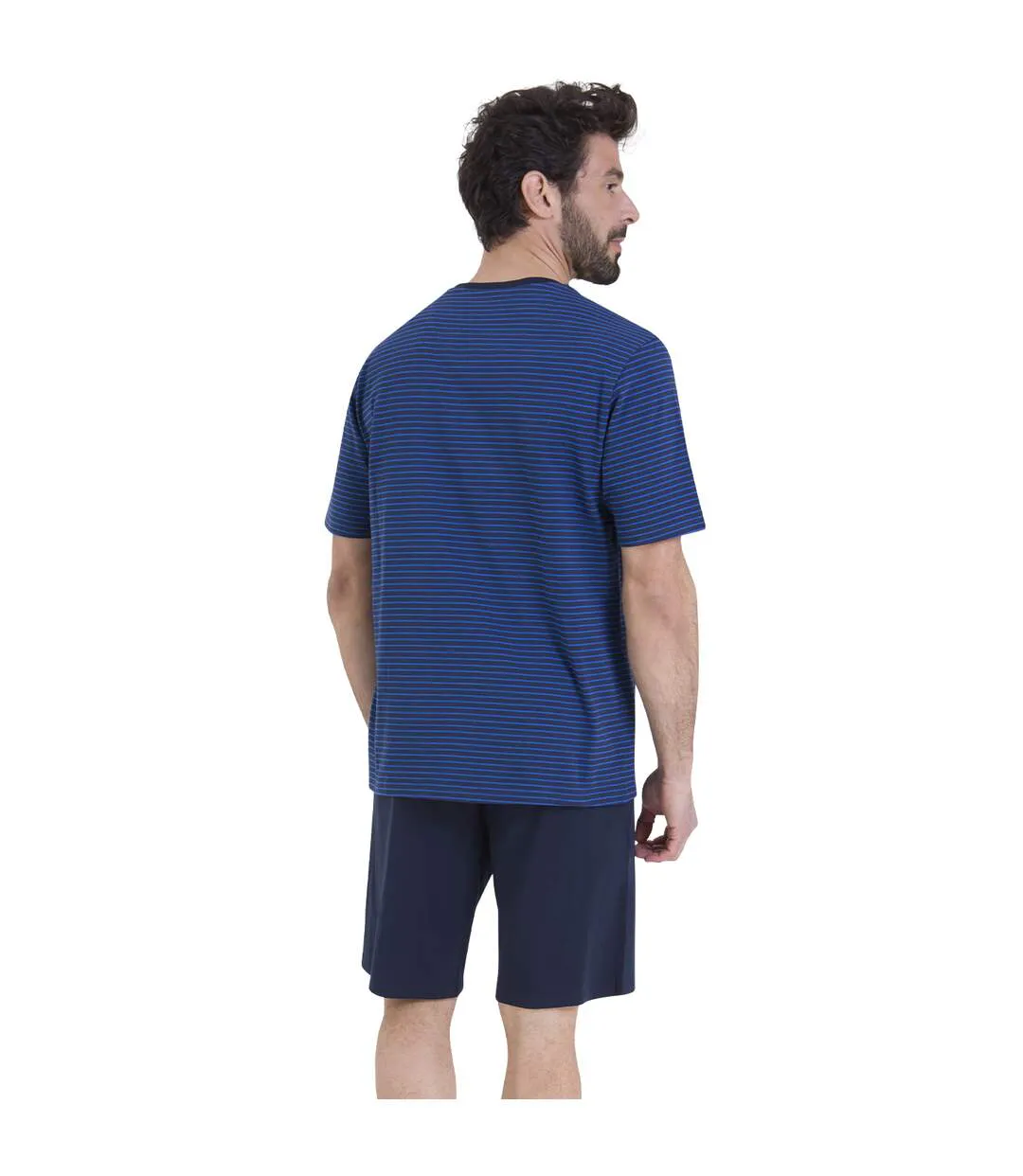 Pyjama court rayures homme L'Escale Athena-3