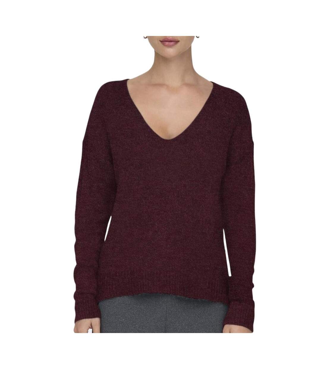 Pull bordeaux femme jdy elanora-1