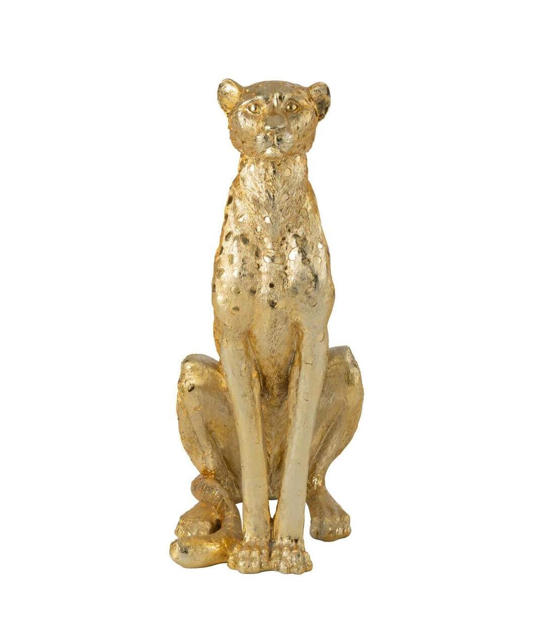 Statue Léopard Assis Odis 88cm Doré-3