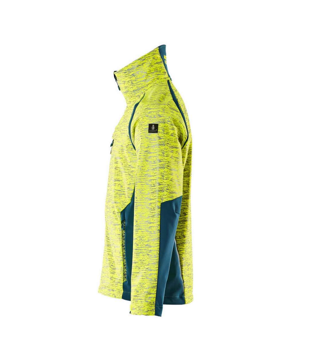 Mens Accelerate Safe Soft Shell Jacket Hi Vis Yellow Dark Petroleum Mascot-3