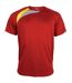 Kariban Proact Mens Short Sleeve Crew Neck Sports T-Shirt (Red/ Black/ Storm Grey) - UTRW4243