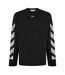 Mens Brick Relaxed Fit Long-sleeved T-shirt Black Off White-2