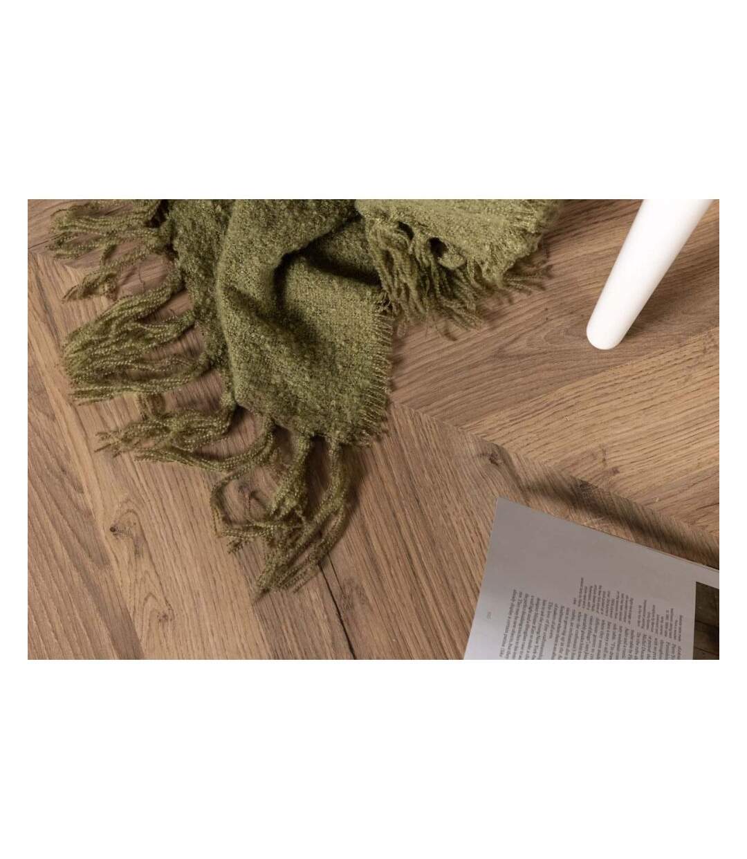 Jeté de canapé en polyester avec pampilles Stanly 170 x 130 cm Vert-3