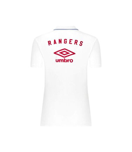 Womens/ladies Rangers Fc Short-sleeved Travel Polo Shirt Brilliant White Lollipop Umbro