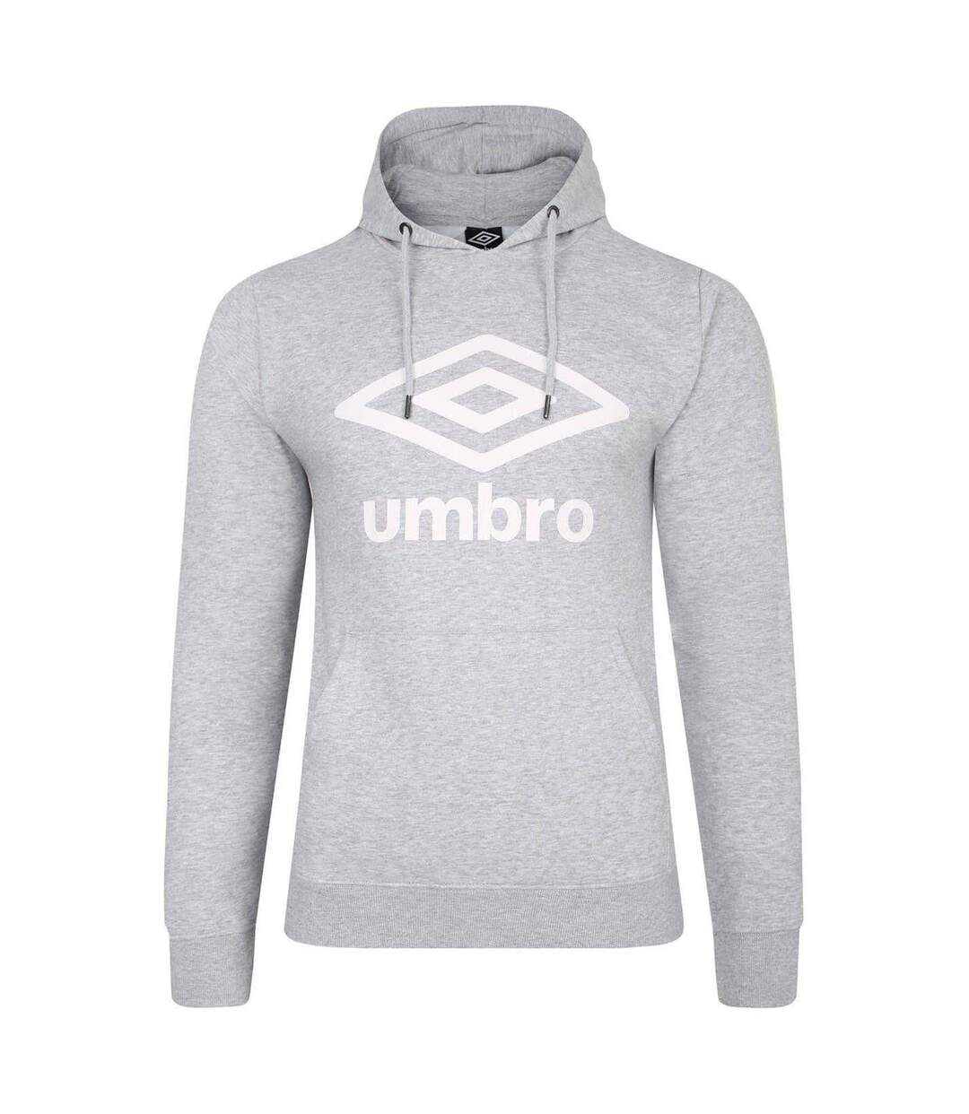 Sweat À Capuche Homme Gris Chiné Blanc Umbro-2
