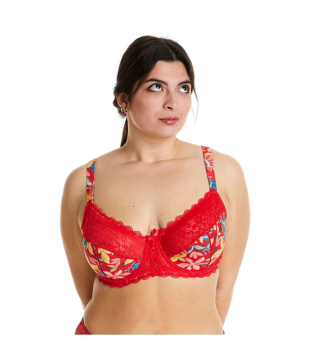 Soutien-gorge à armatures grand maintien rouge/jaune Elena