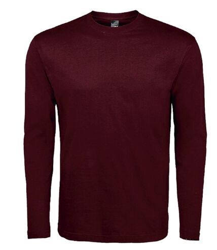 T-shirt manches longues HOMME - 11420 - rouge bordeaux oxblood