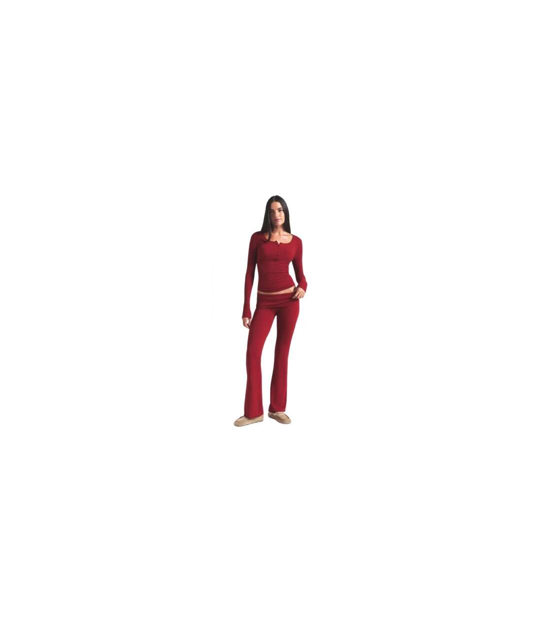 Pantalon Femme Rouge Orange Skims-1