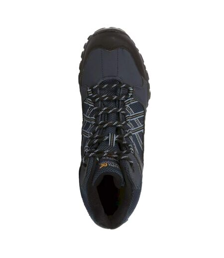 Regatta Mens Edgepoint Mid Waterproof Hiking Shoes (Black/Granite) - UTRG4559