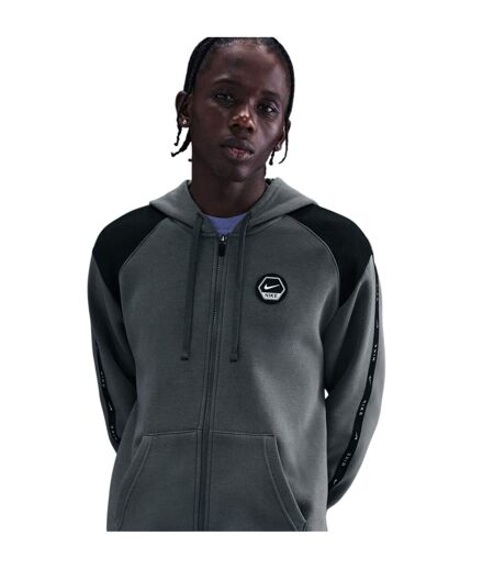 Mens Move Full Zip Hoodie Grey Black Nike