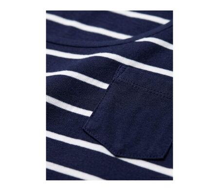 MAYFLOWER DARCY1 - Tee-shirt manches 3/4 marine à rayures blanches : le chic marin stretch