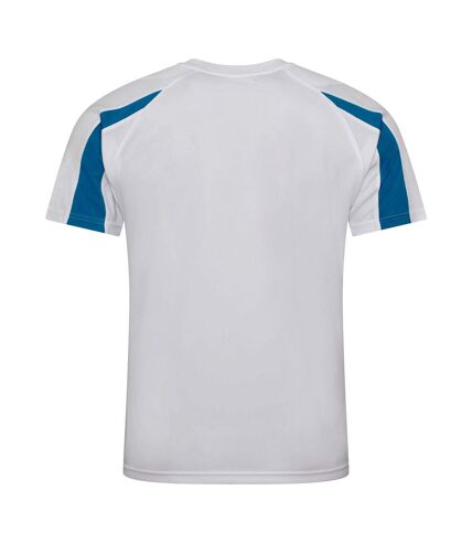 Just Cool - T-shirt sport contraste - Homme (Blanc arctique/Bleu saphir) - UTRW685