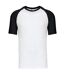 T-shirt bicolore baseball - Homme - K330 - blanc et noir