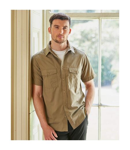 Mens Expert Kiwi Short-sleeved Shirt Pebble Brown Craghoppers
