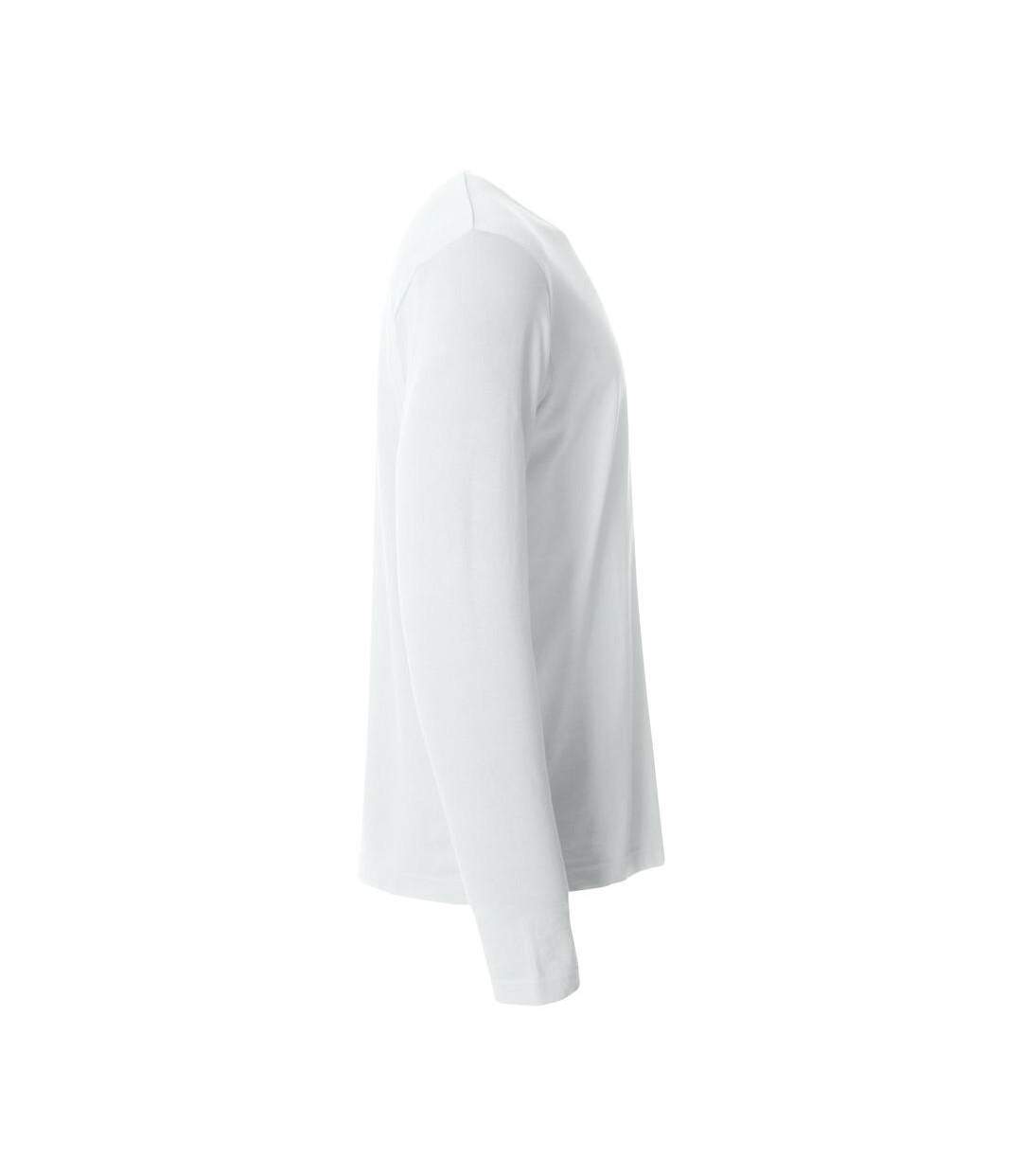 Mens Basic Long-sleeved T-shirt White Clique-4