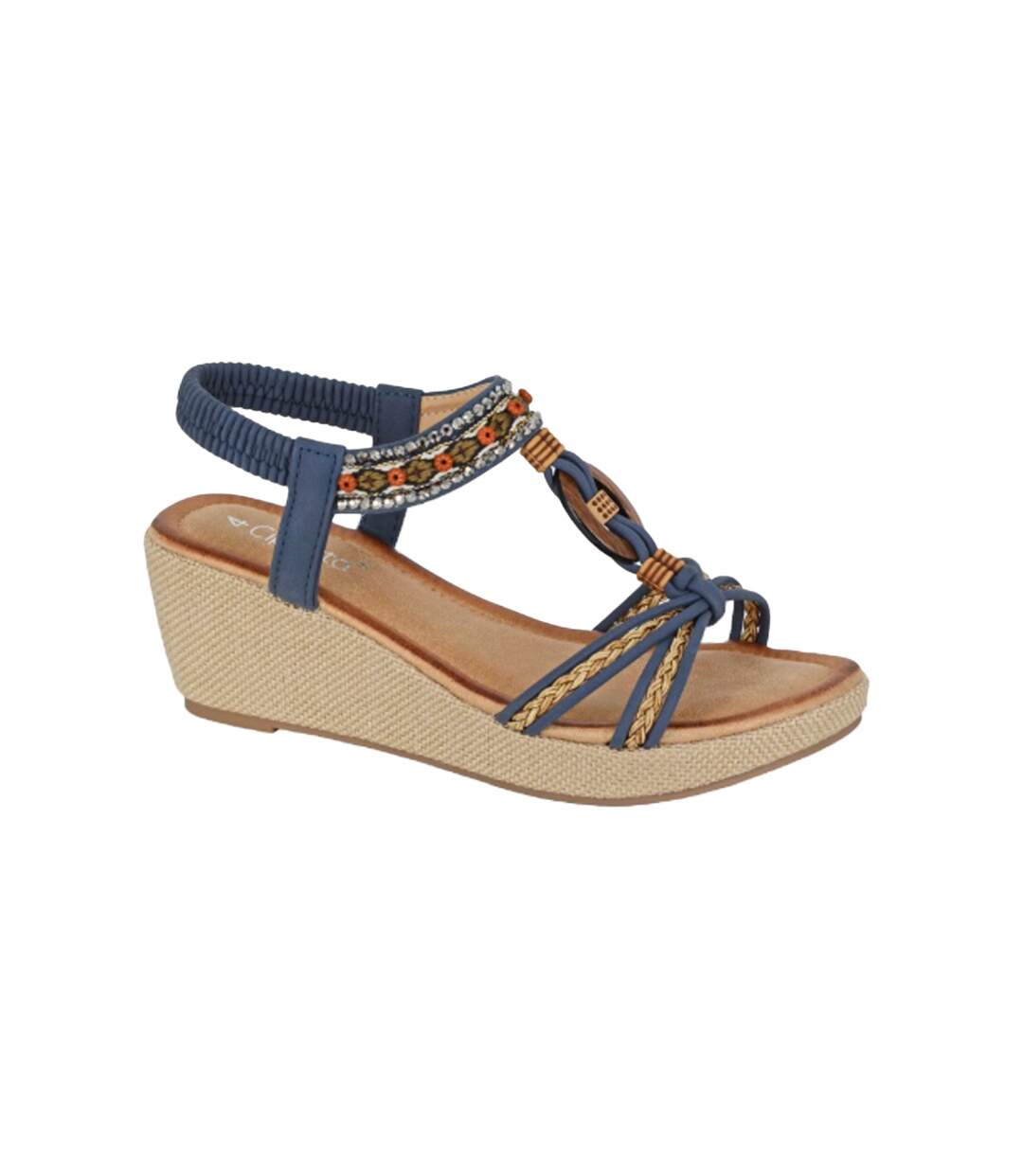 Sandales Motif/style Paré De Bijoux Femme Bleu Marine Cipriata-2