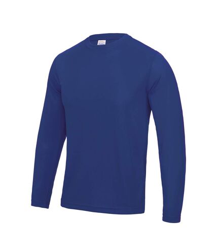 Just Cool Mens Long Sleeve Cool Sports Performance Plain T-Shirt (Royal Blue)