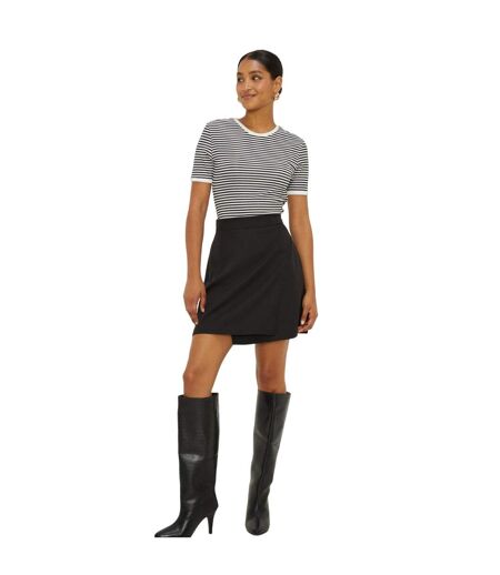 Dorothy Perkins Womens/Ladies Wrap Tailored Mini Skirt (Black) - UTDP3817