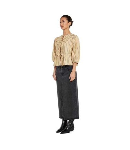 Haut Manches Bouffantes Motif/style À Rayures Femme Beige Glamorous