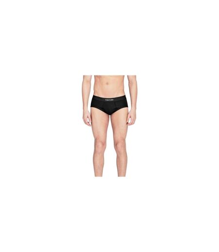 Mens Logo Cotton Blend Briefs Black Tom Ford