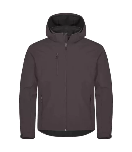Mens Classic Soft Shell Jacket Dark Grey Clique