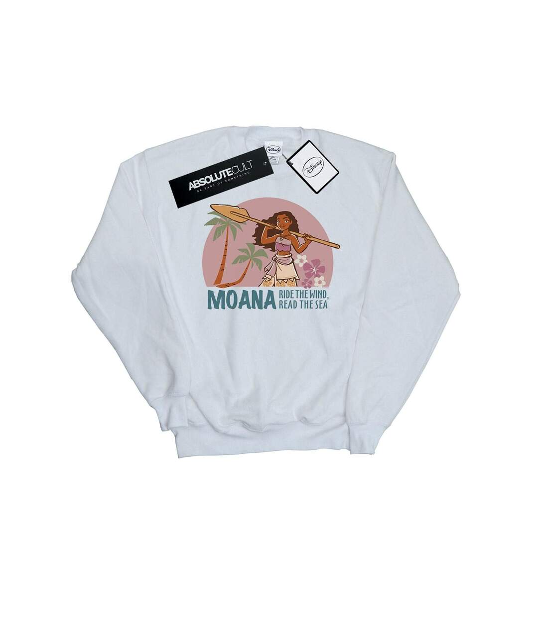 Disney Sweatshirt Moana Read The Sea - Femmes/Ladies (Blanc) - UTBI29511-1