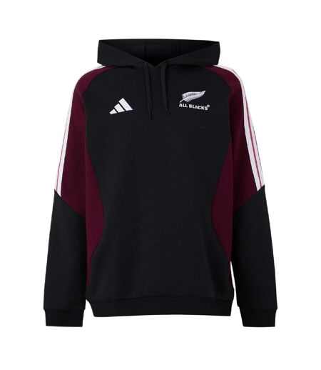 Mens Logo Regular Hoodie Black Maroon Adidas